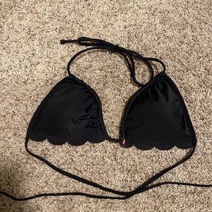 Victoria’s Secret PINK scalloped black triangle bikini top M